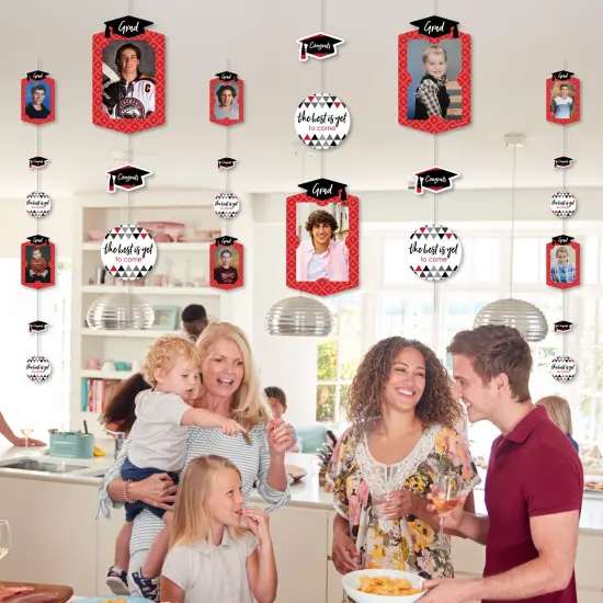 Big Dot of Happiness Red Graduation Party Vertical Photo Garland 35 Pieces {7}