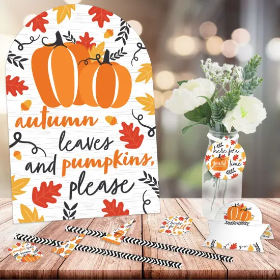 Big Dot of Happiness Fall Pumpkin - DIY Halloween or Thanksgiving Party Coffee Signs - Drink Bar Decorations Kit - 50 Pieces {3}
