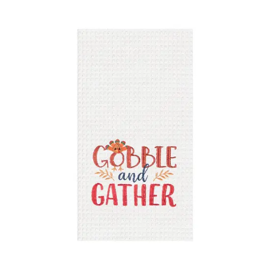 Gobble & Gather Embroidered & Waffle Weave Kitchen Dishtowel {1}