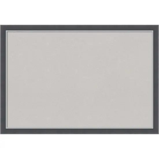 Eva Black Silver Thin Framed Corkboard, Grey Cork {1}