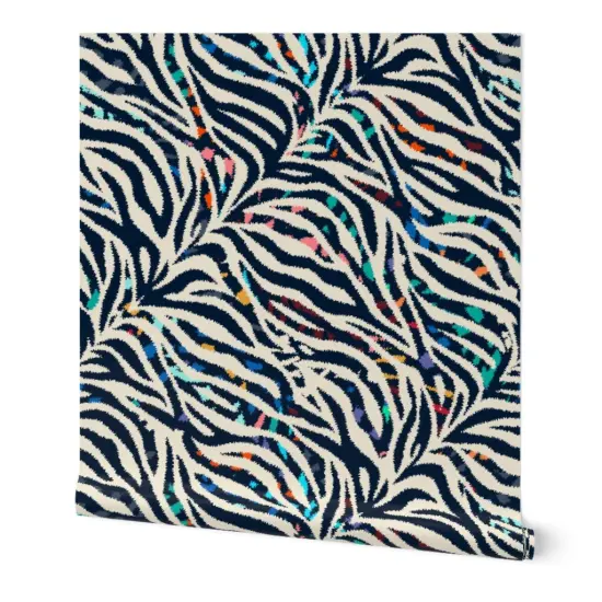 Peel & Stick Wallpaper 2FT Wide Abstract Animal Print Modern Kitsch Safari Custom Removable Wallpaper by Spoonflower {7}