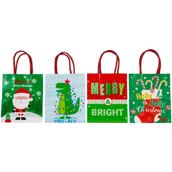 Northlight 20-Count Assorted Paper Christmas Themed Gift Bags Multi {4}