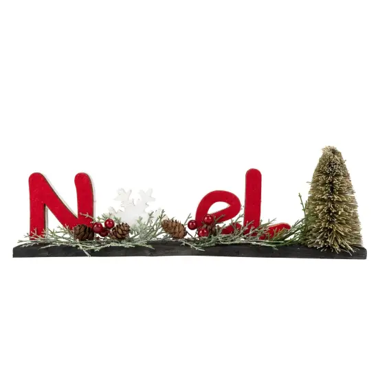 Northlight Noel with Snowflake Christmas Decoration - 14" Red {1}