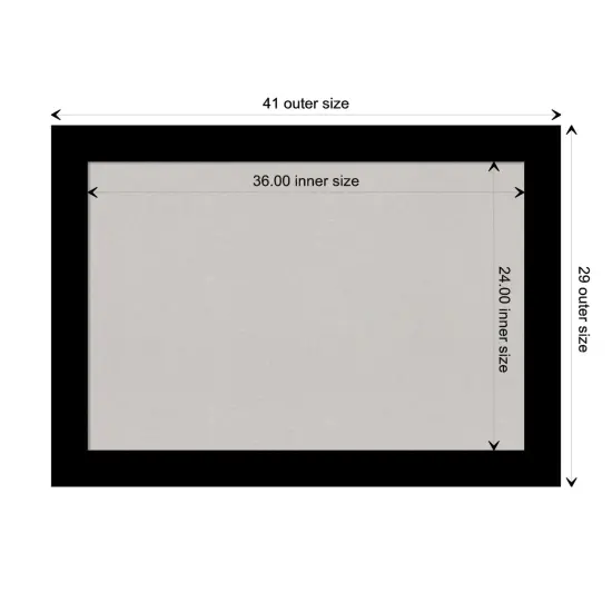 Basic Wood Framed Corkboard, Grey Cork Basic Black {3}