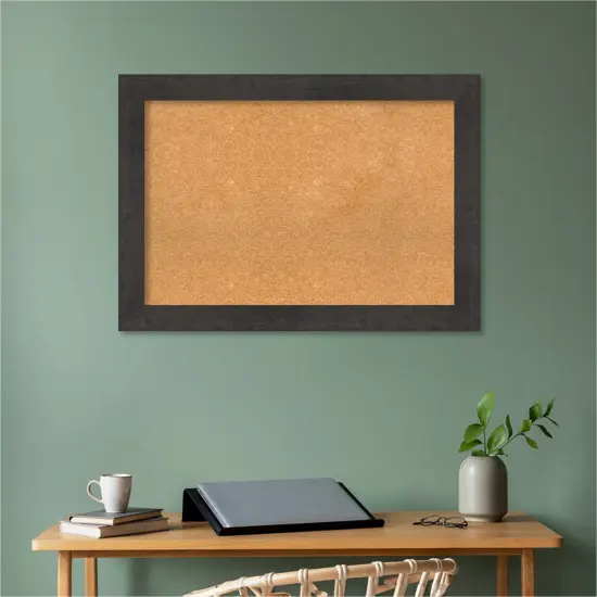 Rustic Plank Framed Corkboard, Natural Cork Espresso {5}
