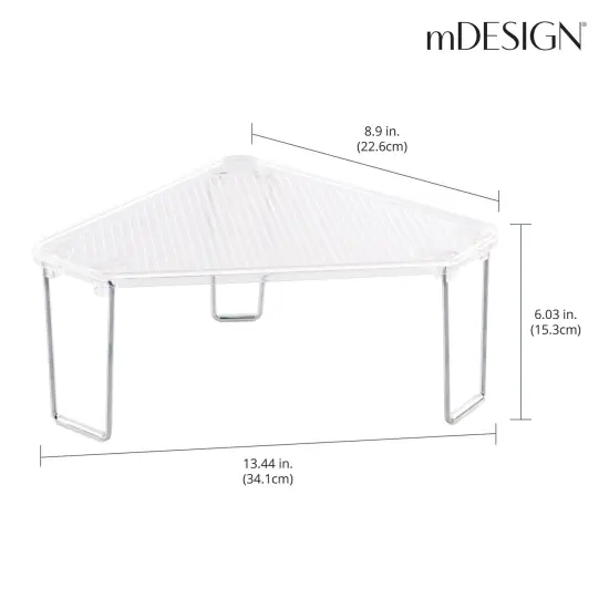 mDesign Plastic/Steel Corner Kitchen Organizer Shelf {3}