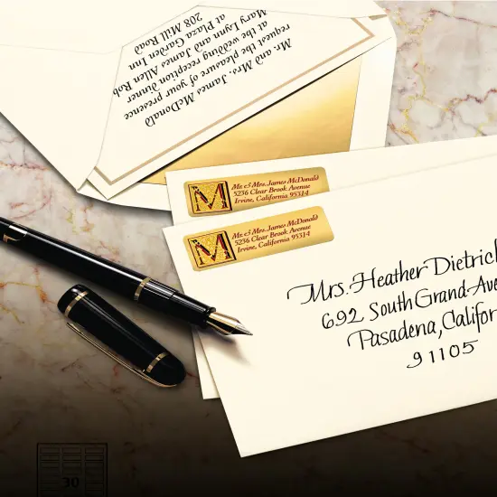 Avery Foil Mailing Labels, Gold, 3/4" x 2-1/4", 300 Labels (8987) {4}