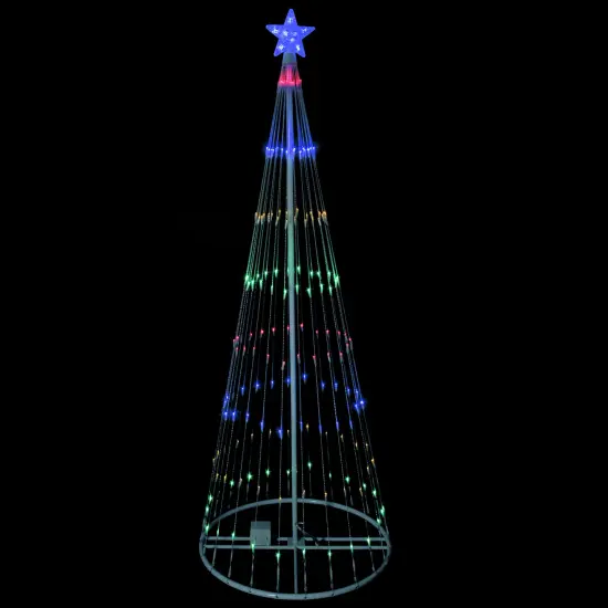 Northlight LED Lighted Show Cone Christmas Tree Outdoor Decoration - 9' - Multicolor Lights White {1}