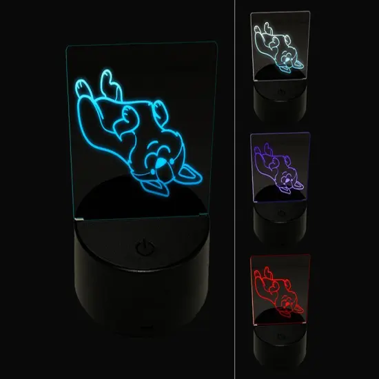 Pembroke Welsh Corgi Laying on Back Dog 3D Illusion LED Night Light Sign Nightstand Desk Lamp {1}