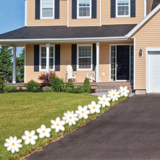 Big Dot of Happiness Tan Daisy Flowers - Lawn Decorations - Outdoor Floral Party Yard Decorations - 10 Piece {4}