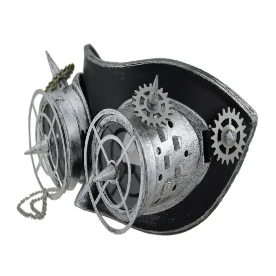 Geared Up Spiked Steampunk Adult Goggles Mask w/Chain {2}