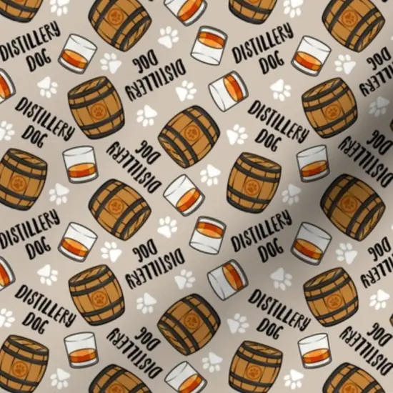 Various Fabrics by the Yard or Fat Quarter Whisky Barrel Cute Whiskey Liquor Bourbon Dogs Animals Paw Print Beer Custom Printed Fabric by Spoonflower {7}