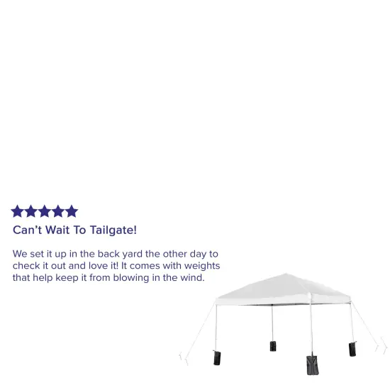 Emma and Oliver Ukko 10'x10'Weather Resistant, UV Coated Pop Up Canopy Tent with Sandbags and Wheeled Case White {4}