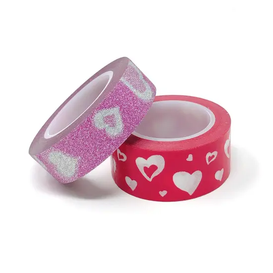 Wrapables 10M L x 15mm W Set of 2 Washi Masking Tape Red and Pink {2}