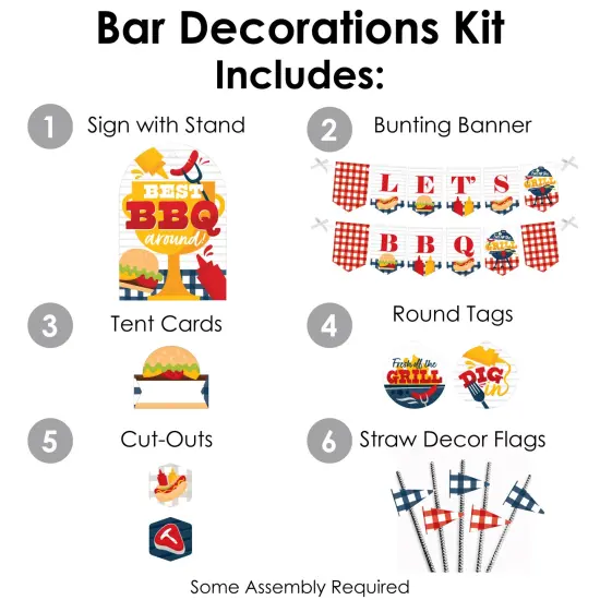 Big Dot of Happiness Fire Up the Grill - DIY Summer BBQ Picnic Party Cookout Signs - Snack Bar Decorations Kit - 50 Pieces {4}