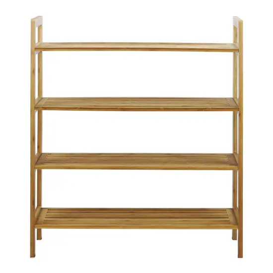 Oceanstar 4-Tier Bamboo Shoe Rack Brown {1}