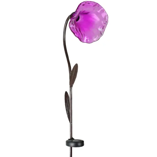 Gerson 45.25" Transparent Purple Lily Lighted Solar Powered Outdoor Lawn Stake {3}