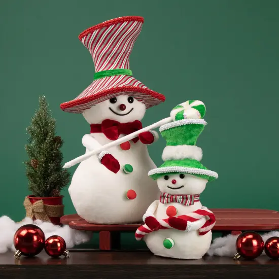 Northlight Snowman with Sequin Lollipop and Striped Hat Christmas Decoration - 15" White {3}