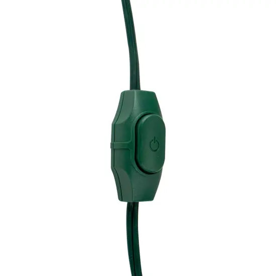 Northlight Indoor Extension Power Cord with 9-Outlets and Foot Switch - 9' - Green Multicolor {3}