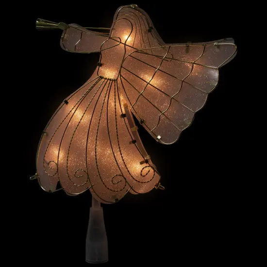 Northlight 10" Gold Angel Tree Topper, Warm White Lights {4}