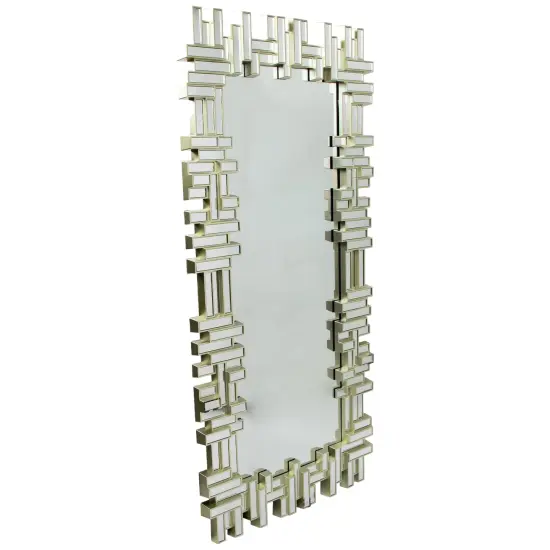 Northlight 47" Champagne Gold Rectangular Modern Home Wall Mirror {3}