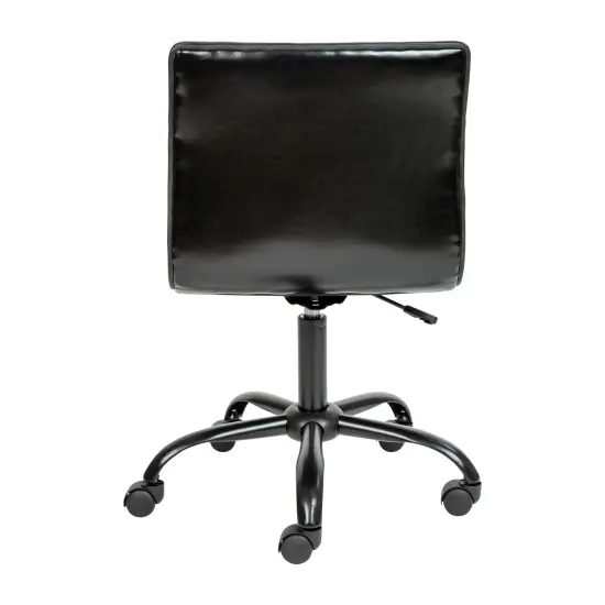 Merrick Lane Amelie Home Office Chair Ergonomic Executive Ribbed Low Back Armless Computer Desk Chair - Base, Frame & Border BlackVinyl/Black {4}