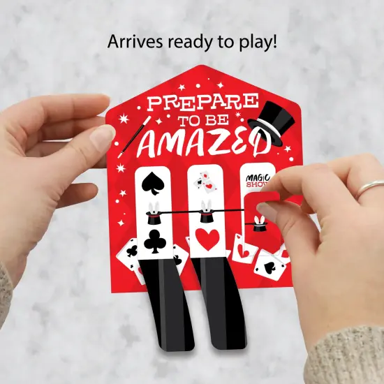 Big Dot of Happiness Ta-Da, Magic Show - Magical Birthday Party Game Pickle Cards - Pull Tabs 3-in-a-Row - Set of 12 {3}