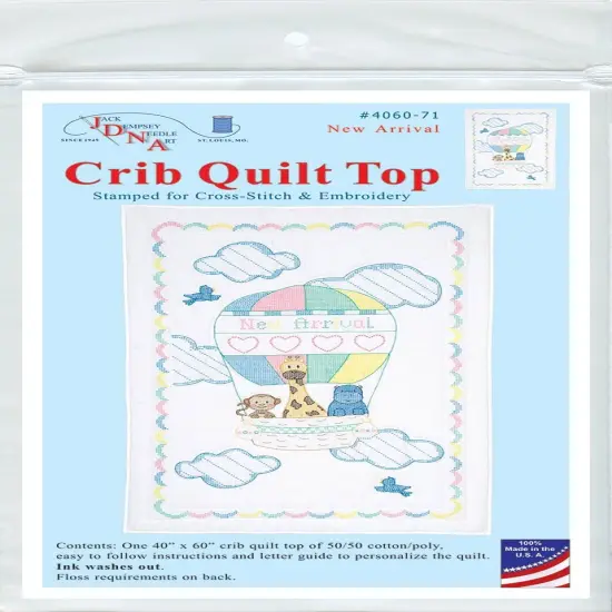 Jack Dempsey Stamped White Quilt Crib Top 40"X60"-New Arrival {1}