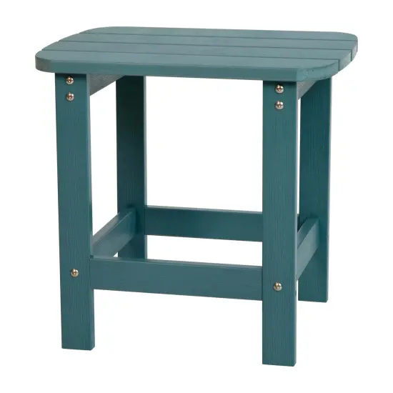 Merrick Lane Riviera Poly Resin Indoor/Outdoor All-Weather Adirondack Side Table Sea Foam {1}