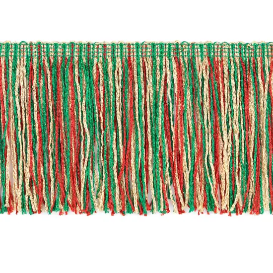 5 Yards of 4" Glitter Chainette Fringe Trim | 5 yard cut Christmas Multi {1}