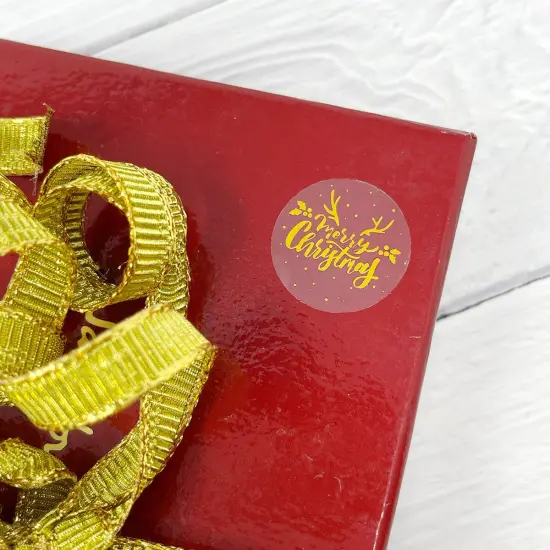 Wrapables Christmas Stickers Label Roll, Holiday Stickers for Sealing Cards, Envelopes, Gift Boxes, Festive Party Favors (500 pcs) Merry Christmas {4}