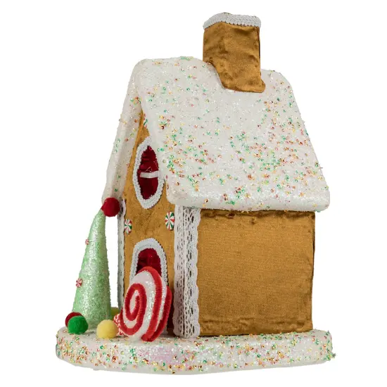 Northlight Gingerbread Glitter Candy House Christmas Decoration - 13" Brown {7}
