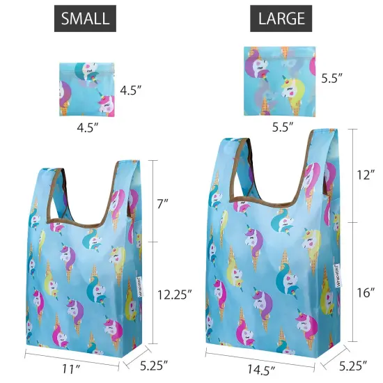 Wrapables JoliBag Collection Reusable Shopping Bag (Set of 2) Unicorn Treats {2}