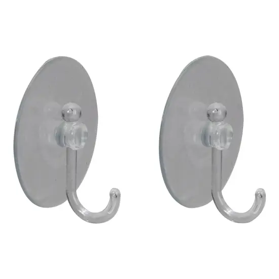 Northlight Pack of 2 Clear Suction Cups with Hooks 3" {1}