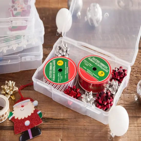 IRIS USA Fits 5" x 7" Photos, Scrapbook Paper Storage Cases, for Organizing Art and Crafting Supplies, Stationery, Small Items, Washi Tape Nail Polish Rounded Corner, Clear, 10-Pack {4}