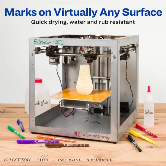 Avery Marks A Lot Permanent Markers, Pen-Style Size, Ultra Fine Tip, 8 Assorted Markers (09231) {3}