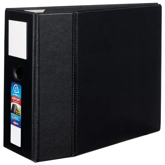 Avery Heavy-Duty 3 Ring Binder with Label Holder, 5" One Touch EZD Rings, 2.3/4.8" Spine, 1 Black Binder (79996) {1}