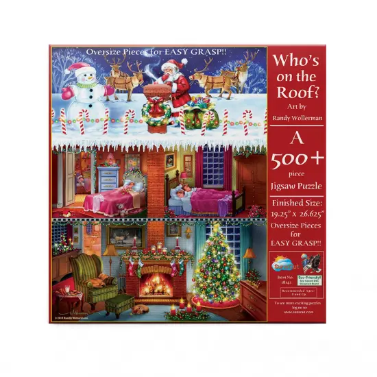 Sunsout Who's on the roof 500 pc Large Pieces Christmas Jigsaw Puzzle 18141 {4}