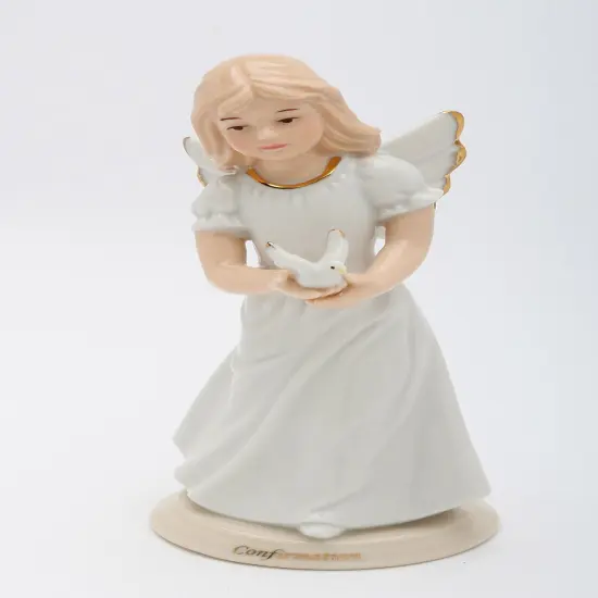 Ceramic Confirmation Angel Figurine, Religious D&eacute;cor, Religious Gift, Church D&eacute;cor, Church Gift, Baptism Gift {3}