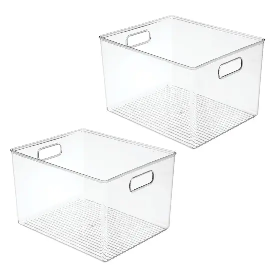 mDesign Plastic Stackable Storage Organizer Container Bin with Handles {4}