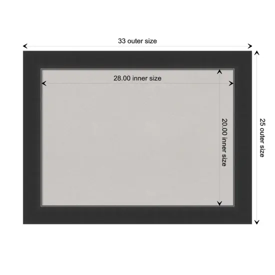 Corvino Wood Framed Corkboard, Grey Cork Corvino Black {2}