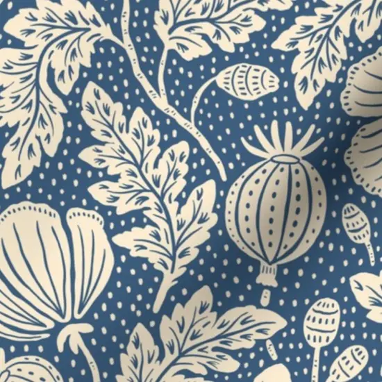 Various Fabrics by the Yard or Fat Quarter Vintage Floral Blue Botanical Garden Bloom Meadow Wildflower Custom Printed Fabric by Spoonflower {7}