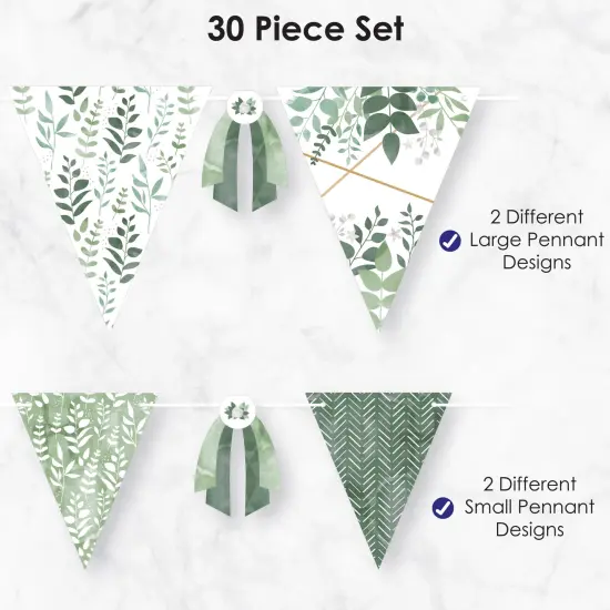 Big Dot of Happiness Boho Botanical - DIY Greenery Party Pennant Garland Decoration - Triangle Banner - 30 Pieces {6}