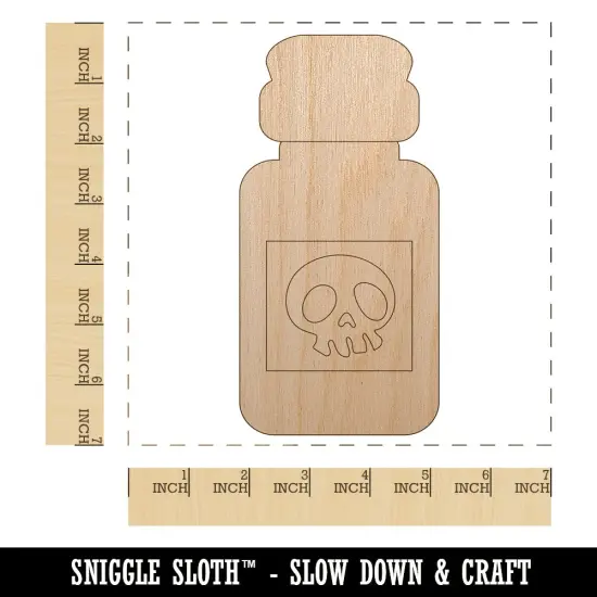 Poison Potion Bottle Unfinished Wood Shape Piece Cutout for DIY Craft Projects {1}