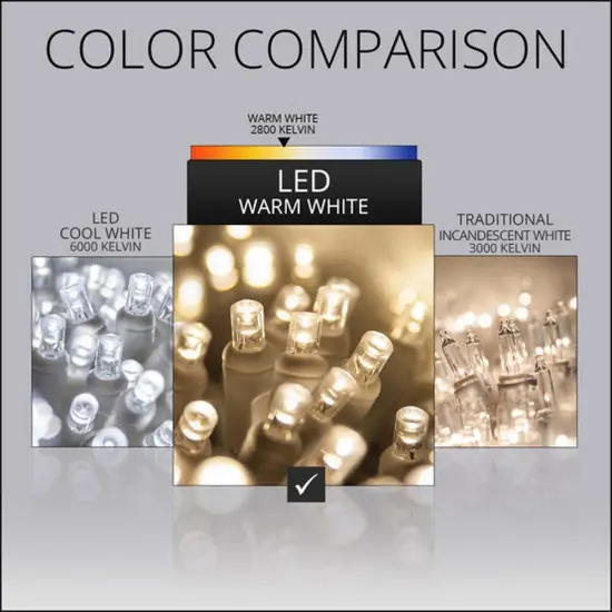 70 Warm White 5mm LED Icicle Light Set with White Wire {4}