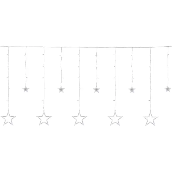 Northlight LED Stars Christmas Icicle Lights - Pure White - 8.25' Clear Wire - 12ct {3}