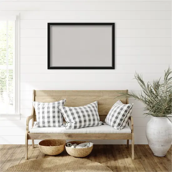 Eva Narrow Framed Corkboard, Grey Cork Eva Black Silver {6}