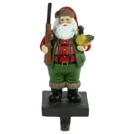 Northlight 8.5" Hunter Santa with Duck Christmas Stocking Holder Green {1}