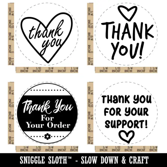 Thank You for Your Order Support Heart Rubber Stamp Set for Stamping Crafting Planners {1}