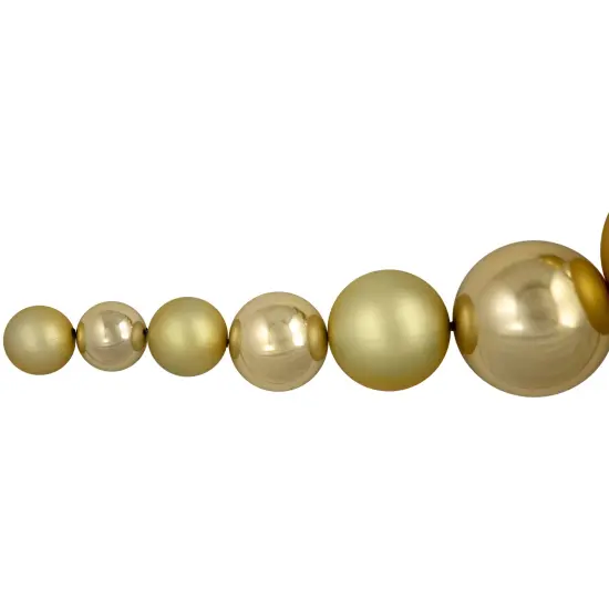 Northlight 6' Gold Shiny and Matte Shatterproof Ball Christmas Swag {3}